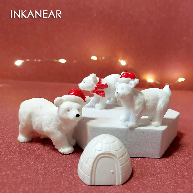 INKANEAR Kawaii Christmas Tress Gift Fairy Garden Miniatures Santa Claus Ornament Desk Auto Snowmen Fashion Festival Decoration