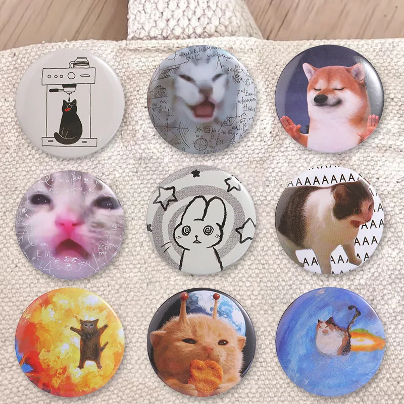 Space Alien Cat Enamel Badge Funny Planet Cat Lapel Pin For Backpack Jacket Bizarre Meme Jewelry Accessory Gift For Friends