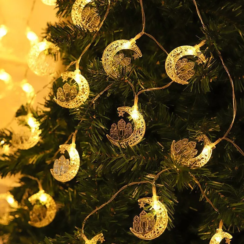1.5/3M Eid Mubarak LED Star Moon Light String Home Islamic Muslim Festival Party Ramadan Kareem Decoration Eid Al-Adha Supplies 4