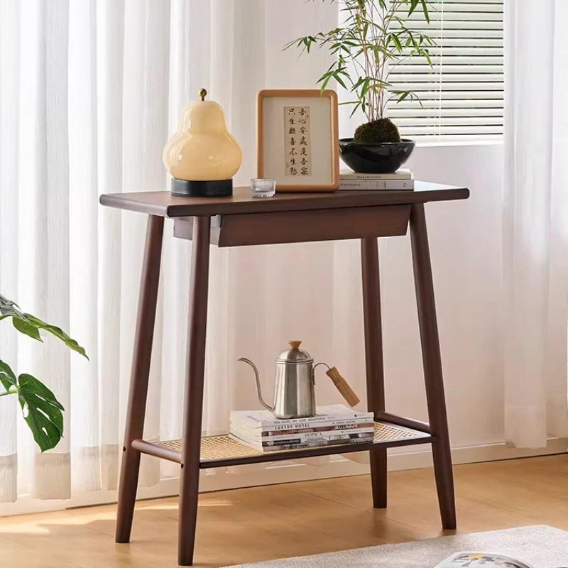 

Modern Simple Console Table Minimalist Entryway Sofa Table Bamboo Narrow Hallway Table Luxury Sideboard for Living Room Decor
