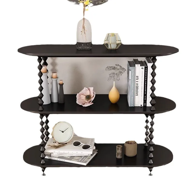 

French display rack living room retro storage bookcase solid wood bedroom bookshelf multi-layer