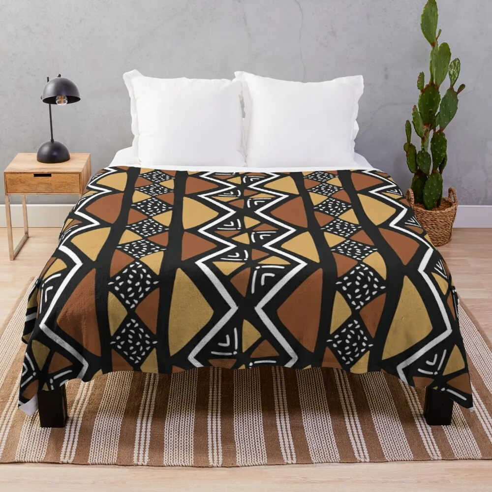 African Mud Cloth Mali Throw Blanket Flannels Blanket Stuffed Blankets