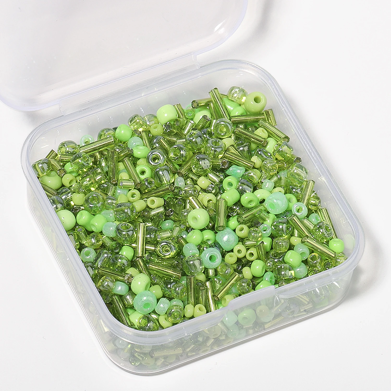 700Pcs/box Green Japanese Seed Beads Mixed Delica Round Glass Beads Multi-shapes Twist Bugle Tube For Clothing Accessory