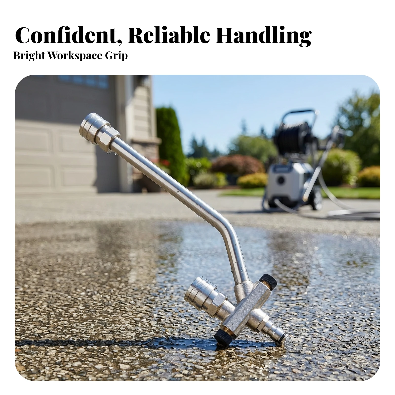 Quick-connect Dual-head Spray Rod for Pressure Washer Buse Rotative with Top Bottom Water Output Stainless Steel Wand