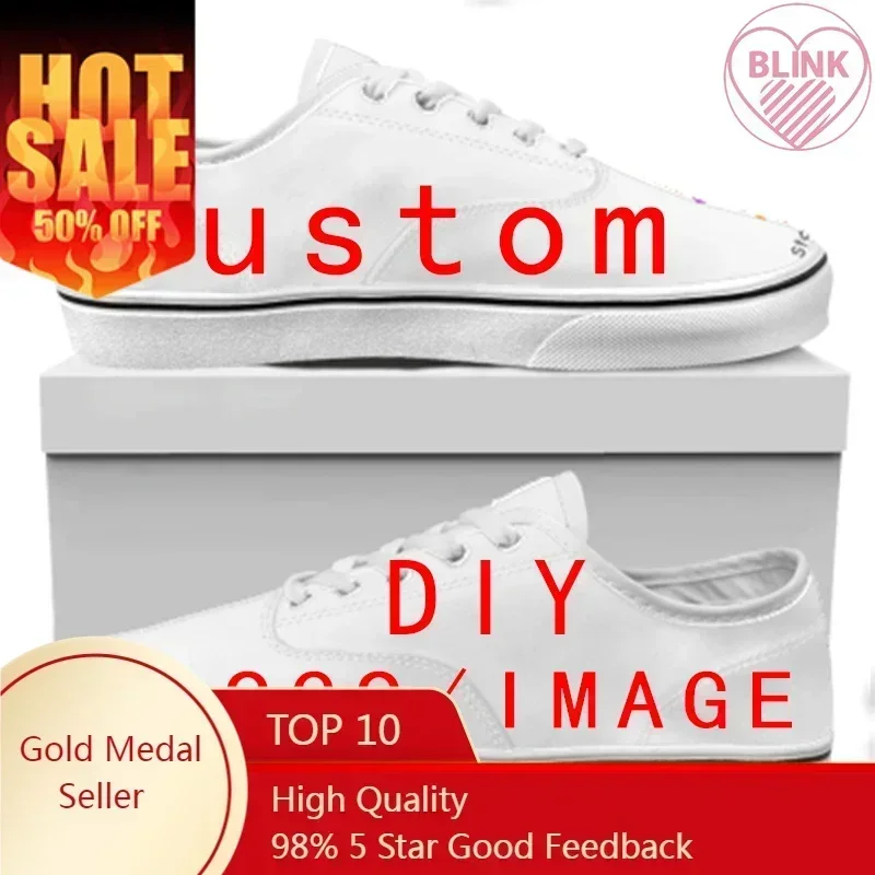 Scarpe personalizzate Coppia Logo Immagine Testo Nome Scarpe pinte per scarpe da ginnastica da donna unisex alte in tela Dropshipping gratuito fai da te