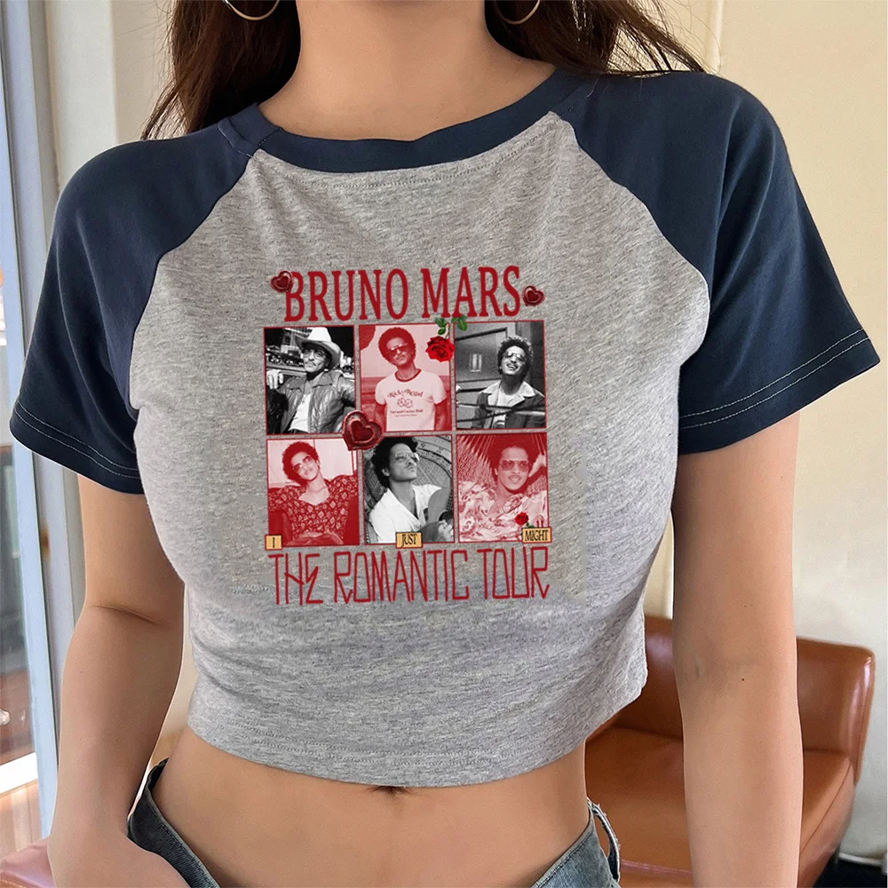 

The Romantic Tour 2026 Crop Top Bruno Mars Merch Shirt Sexy Girls Short Sleeves Shirt Fan Gift