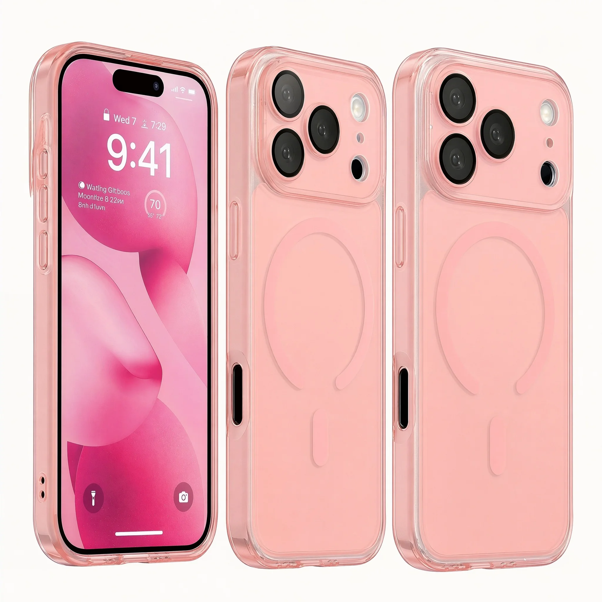 Luxury Translucent Matte Phone Case for IPhone 11 12 13 14 151 16 17Pro Max for Magsafe Magnetic Wireless Charge TPU Soft Cover