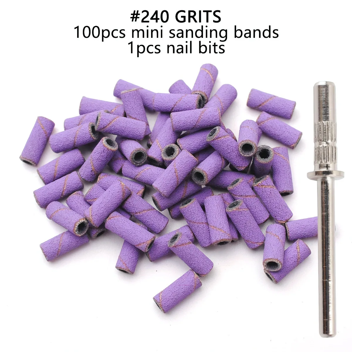 100pcs 3.1mm Mini Sanding Bands Kits Nail Drill Bits Mandrel Sets Electric Manicure Accessories Tool Dead Skin Remover