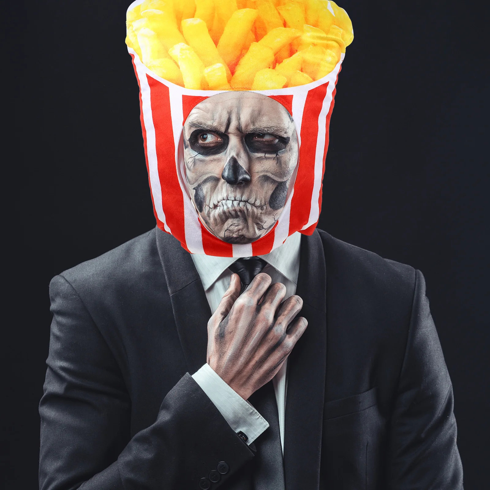 

1 Set 2 Pcs Pet French Fry Costume Hat Funny Animal Party Cap Carnival Novelty Hat Cotton Popcorn Food Hat for Kids