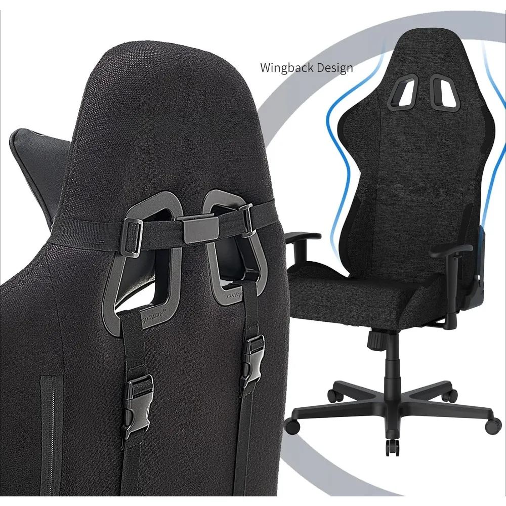 Ergonomic Gaming Chair, Memory Foam Headrest, Lumbar Support, Water-Resistant Fabric, Easy To Install, Esports Chairs