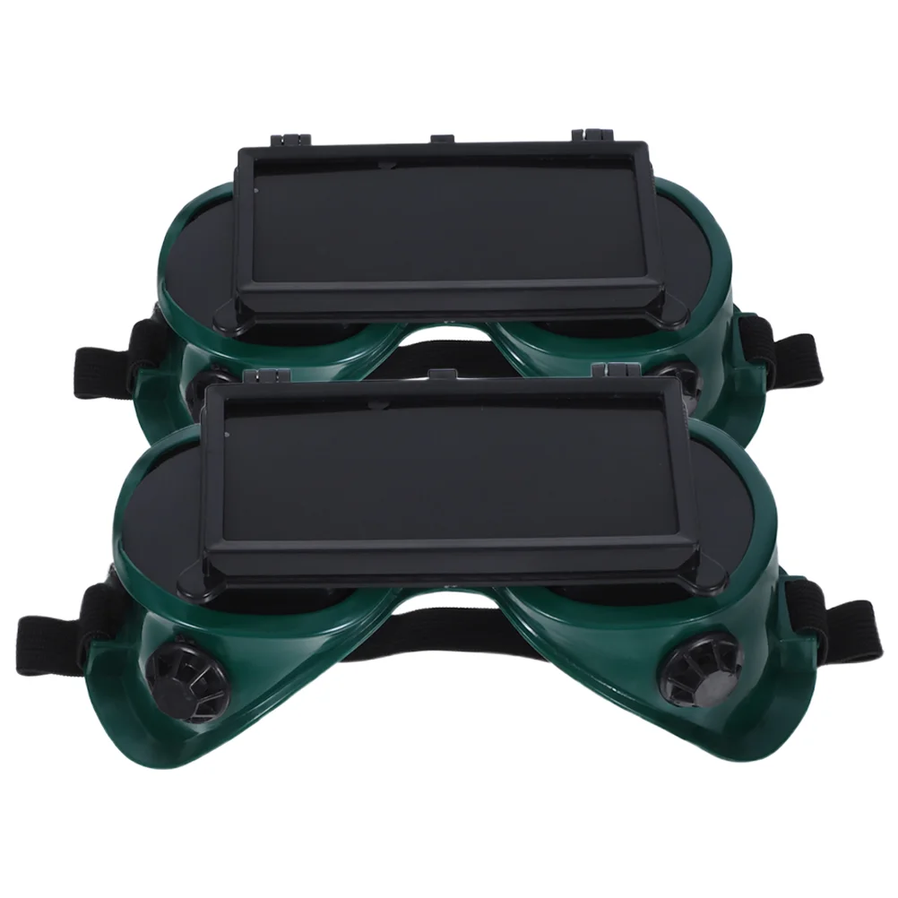2 Pcs Face Masks Welding Glasses Lentes Para Soldar Metal Goggles over Gafas Brazing Glassess Dark Green