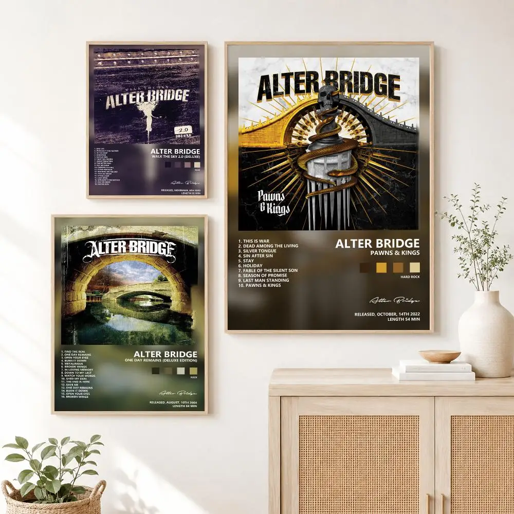 Pop Band A-Alter B-Bridge Poster Self Adhesive Wall Art Decor for Bedroom Living Room Office Home Halloween Gift