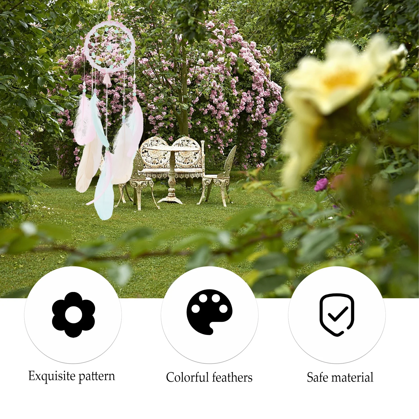 

Delicate Handmade Dreamcatcher Natural Wall Hanging Decoration Home Car Ornament for Bedroom Living Room