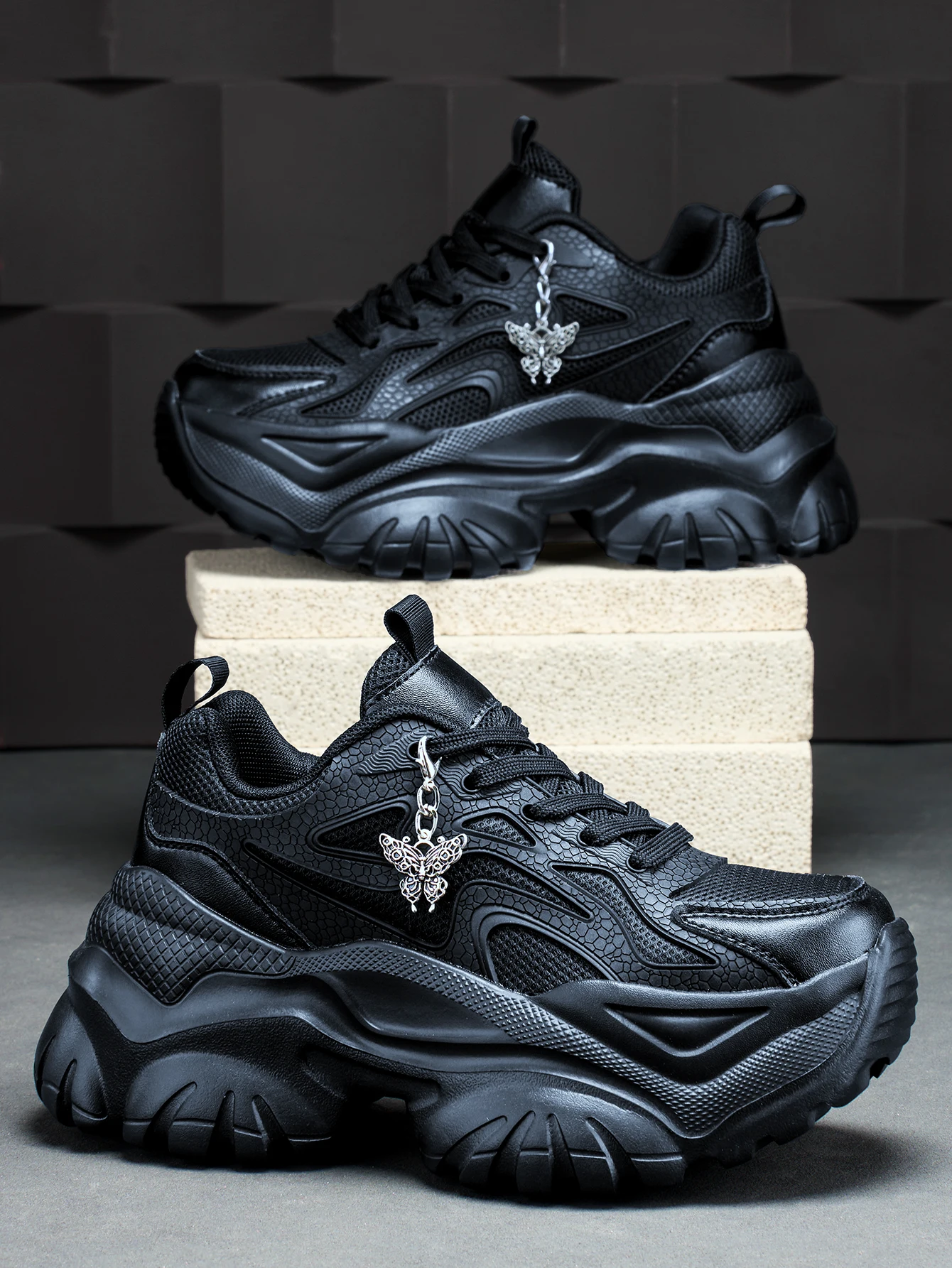 

Женские модные повседневные кроссовки в стиле панк 7 см со съемной металлической серебряной цепочкой для кампуса, аксессуары для обуви на цепочке, женские кроссовки на высоком каблуке Eva на толстой подошве, легкие амортизирующие нескользящие кроссовки на