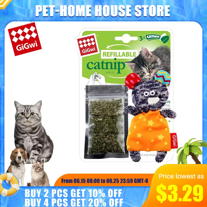 

GiGwi Pet Toys Refillable CATNIP Series Cat Toy Simulation modeling Washable Canvas Replaceable Catnip Toys Pet Products For Cat
