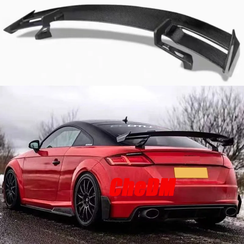 Dla Audi Tt Tts Ttrs R8 V8 MK3 Mk2 Spoiler z włókna węglowego tylna owiewka bagażnika