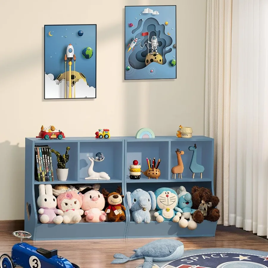 Houten 3Cubby boekenplank en opbergorganisator voor speelkamer, slaapkamer, kinderkamer en school, veilige en duurzame kast met 23,62'' Hei