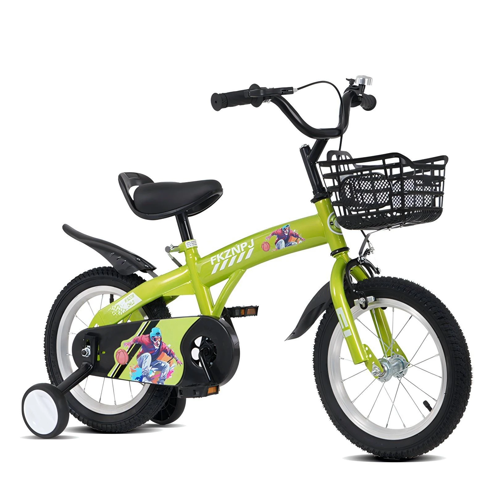 

FKZNPJ 18 inch sporty kids bike with training wheels and stand Adjustable saddle Suitable for boys and girls aged 5-10 years tal