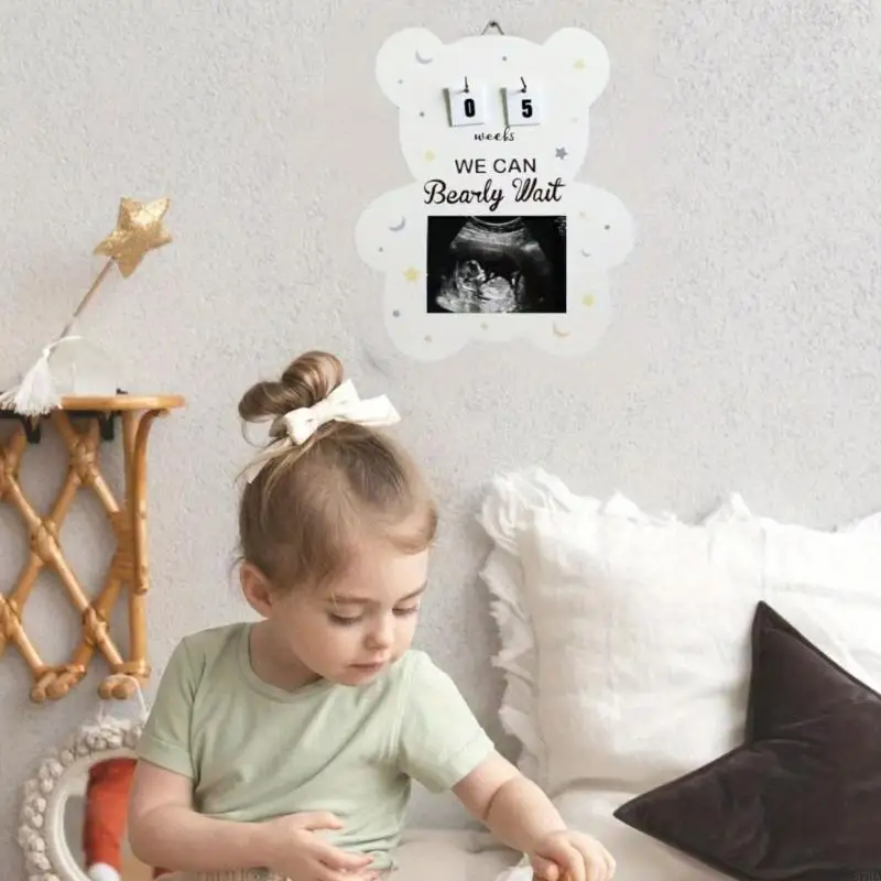 Baby Sonogram Picture Frame with Countdowns Week Pregnancy Gift Nursery Decors 87HA