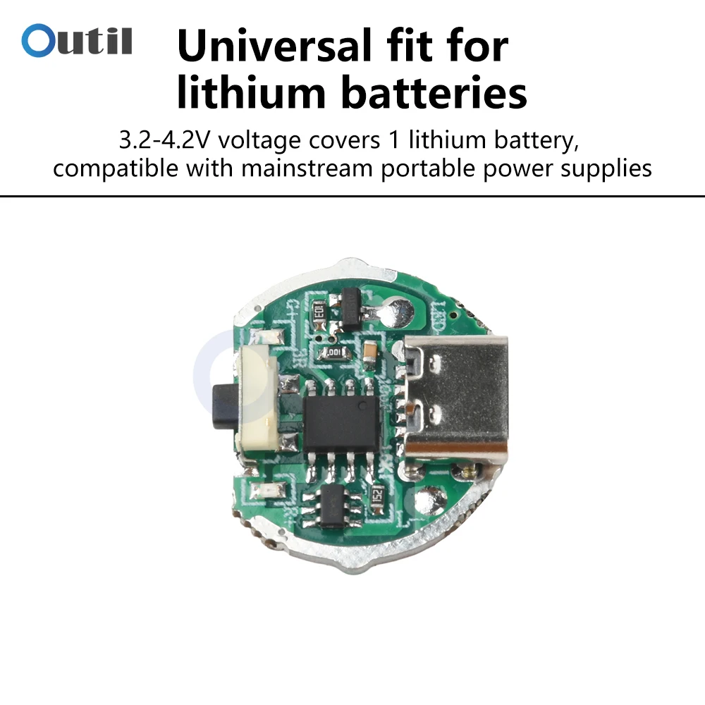 10W Flashlight Control Board Brightness Adjustable Battery Management Module Charging Protection Board with Switch