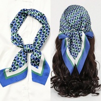 Designer Floral Print Women’s Hijab 70cm Square Silk Scarf Satin Head Wrap Scarves Bandana Handkerchief Foulard Shawls