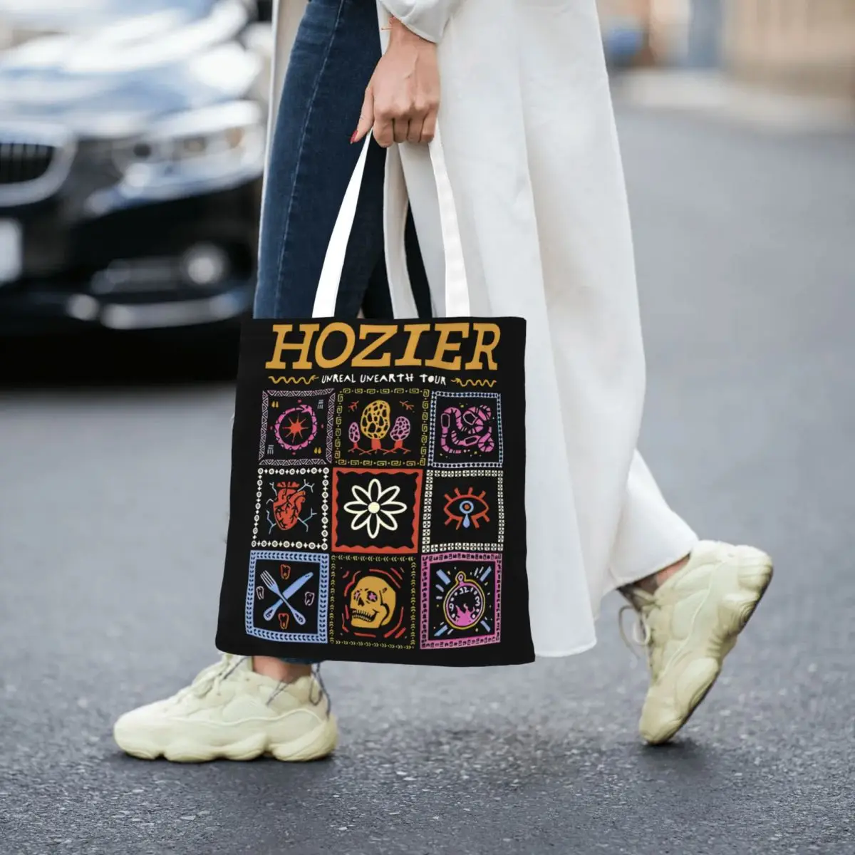 Unisex Hozier 2024 Unreal Unearth Tour Tote Bags Large Capacity Hozier Merch for Fan Grocery Bag for Shopper Handbags