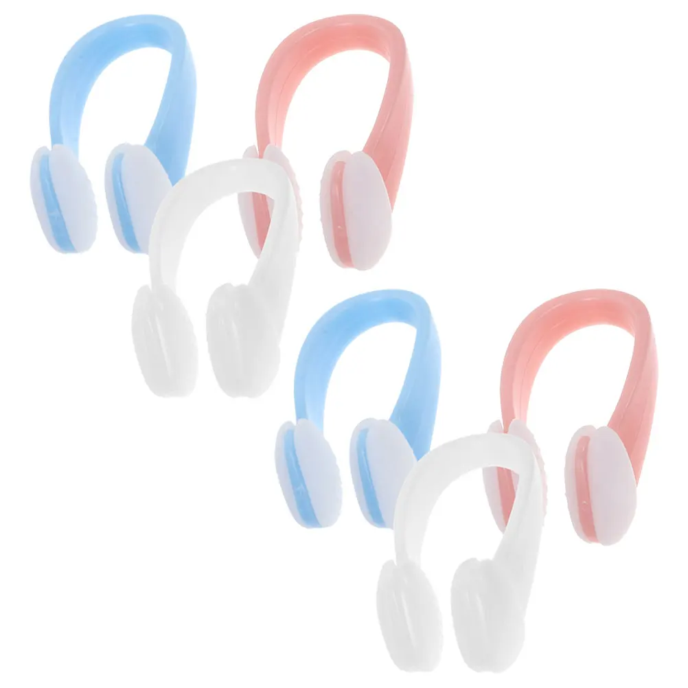 

6 Pcs Clips Nose Clip For Swimming Silicone Anti Choke Water Sports Diving Swimming Nose Clips White