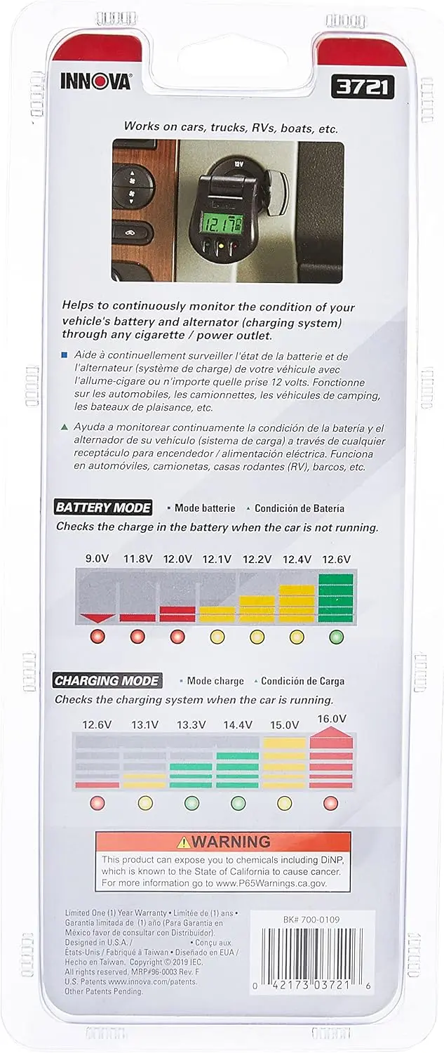 3721 Monitor batteria e sistema di ricarica