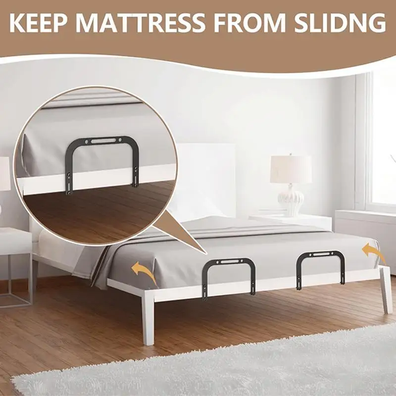 Non-Slip Mattress Gaskets Adjustable Metal Mattress Gripper Holder No Drilling Mattress Holder For Most Standard-Sized Bed