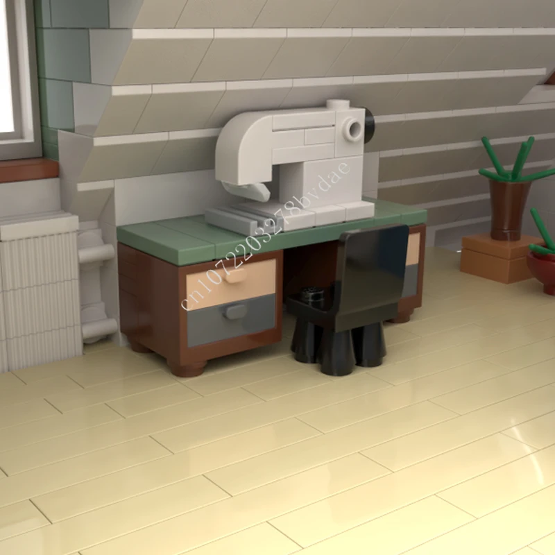 6658PCS Rumah Keluarga Bertingkat MOC Model Pemandangan Jalan Kreatif Blok Bangunan Arsitektur DIY Edukasi Model Perakitan Mainan