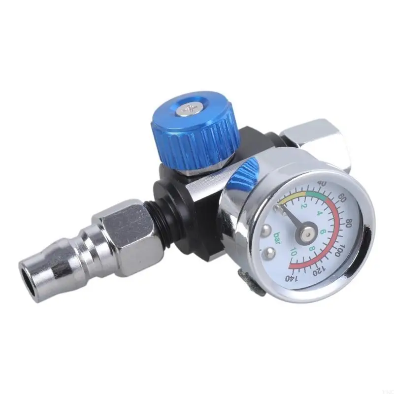 Regulador flujo aire 1/4 "Regulador compresor pistola aire conveniente para w/ calibre herramientas neumáticas
