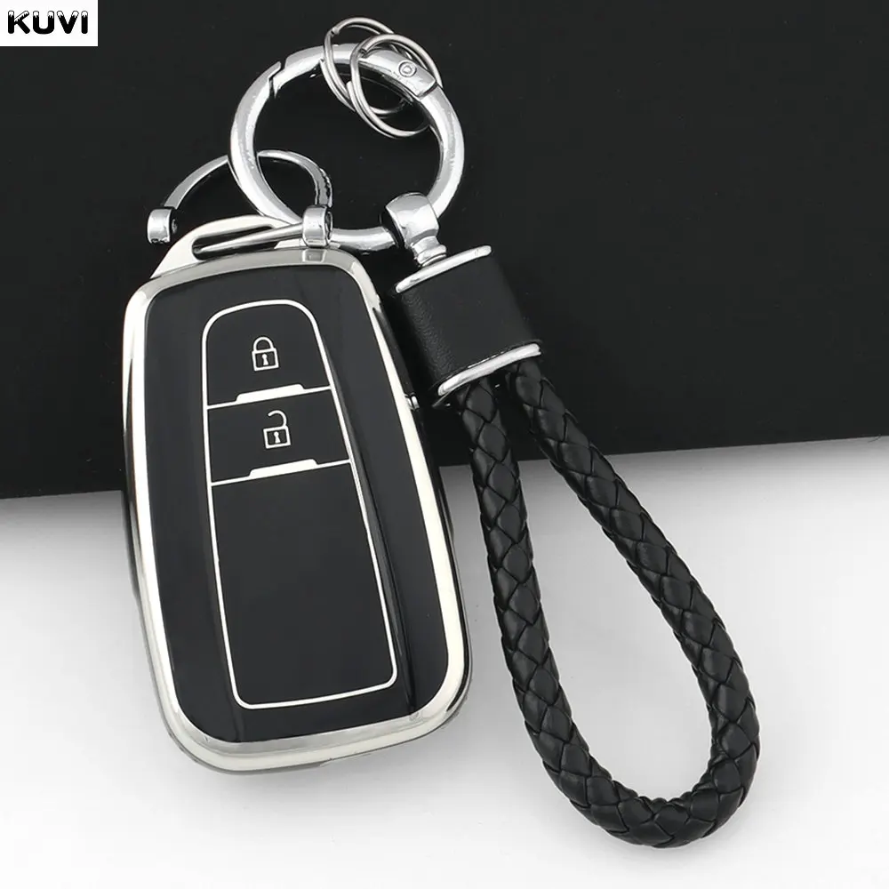 TPU Car Remote Key Cover Case Shell Fob For Toyota Prius Camry Corolla CHR C-HR RAV4 Land Cruiser Prado Altis Holder Keychain