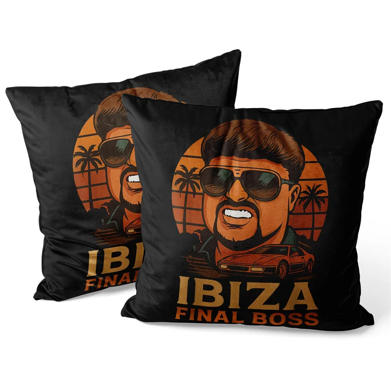 Gaslight Gatekeep Girlboss Ibiza Final Boss Throw Pillow Covers Funny Cat Cushion Cases Pillowcases 45cm x 45cm