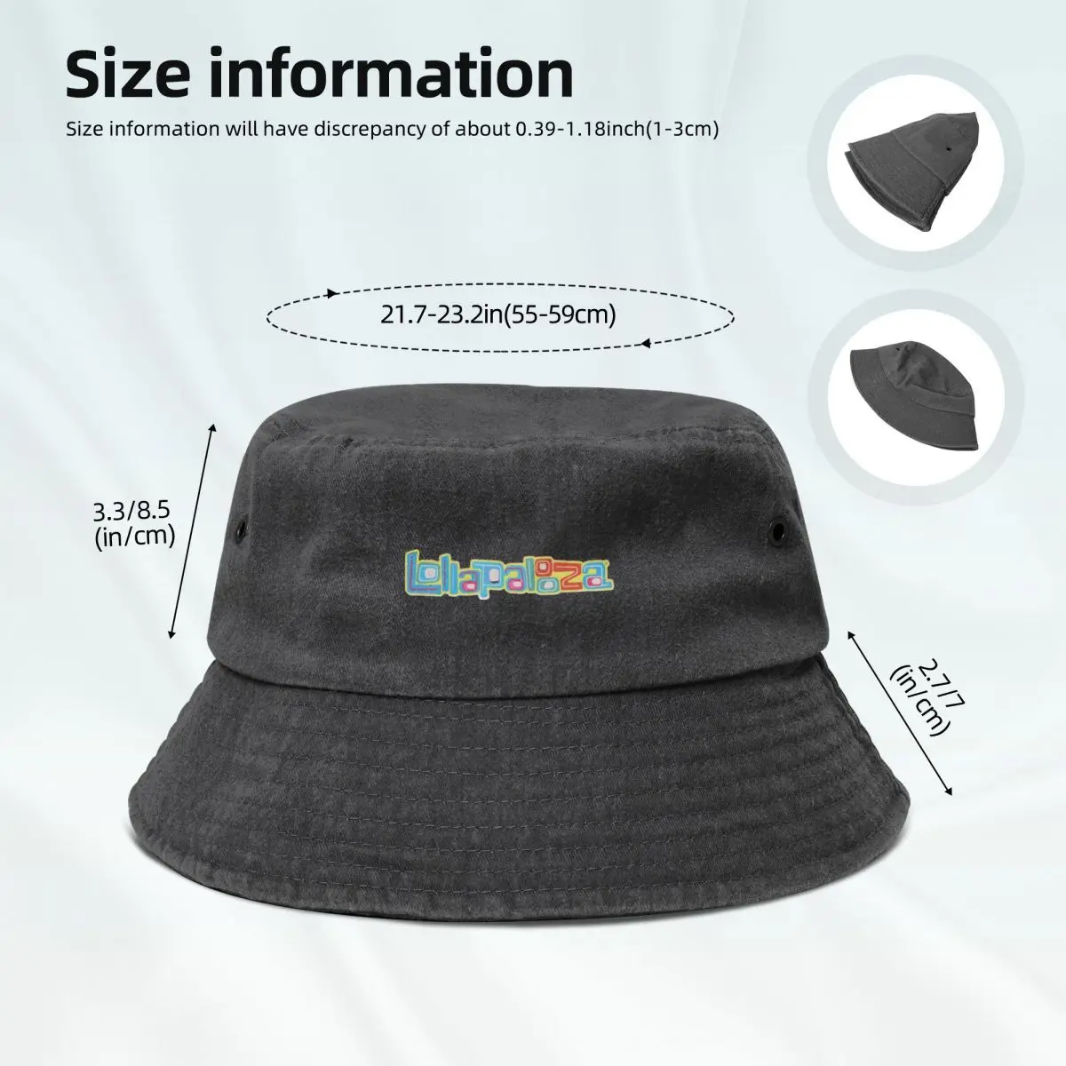 Lollapalooza หมวกบ็อบเบิ้ลหมวกบังแดด Topi Bucket 2023 2024ปาร์ตี้เดินป่าชายหาดของผู้หญิง