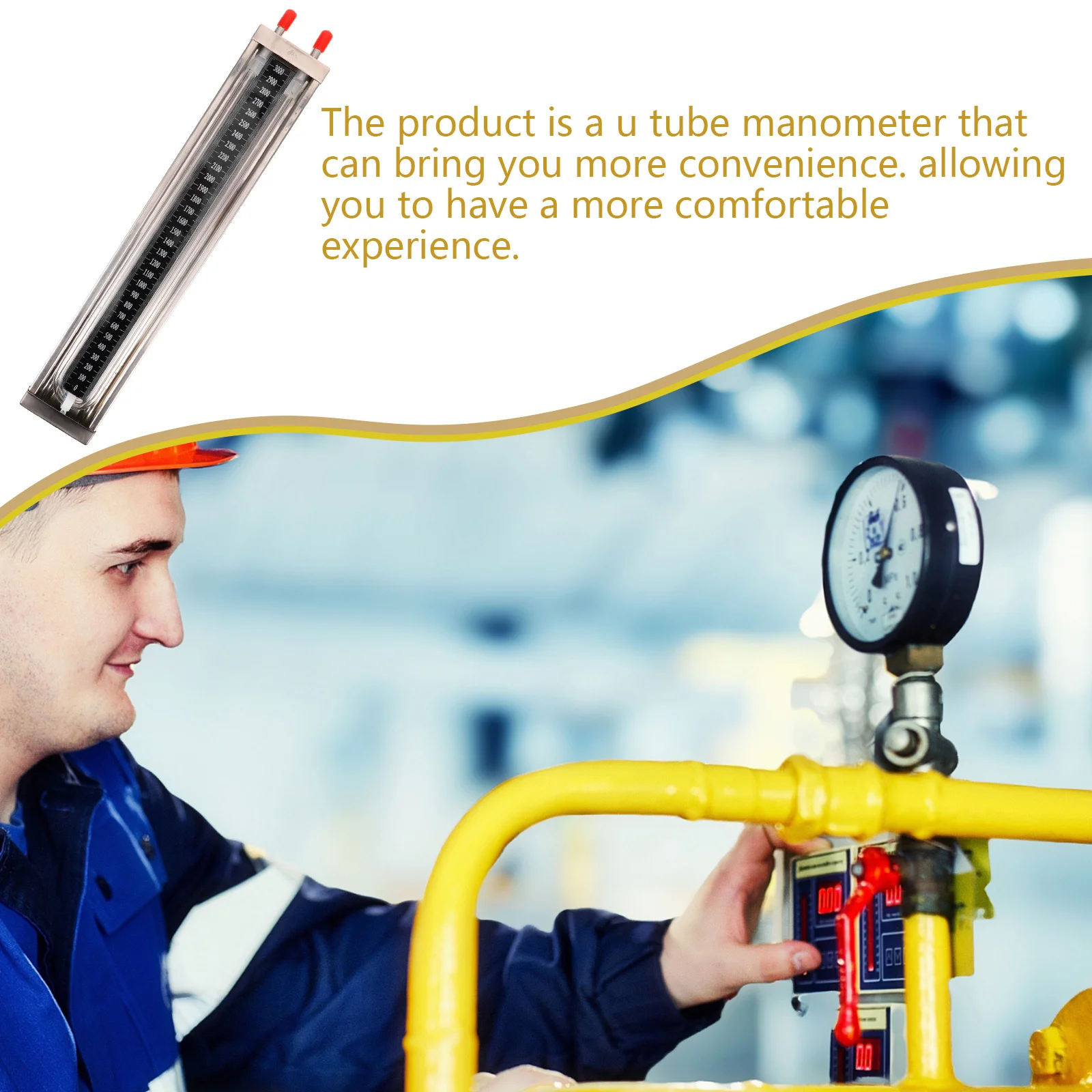 

Vacuum Pressure Gauge U Tube Manometer 0-3000Pa Rustproof High Temperature Resistant for Lab and Home Vacuum Tube Tester