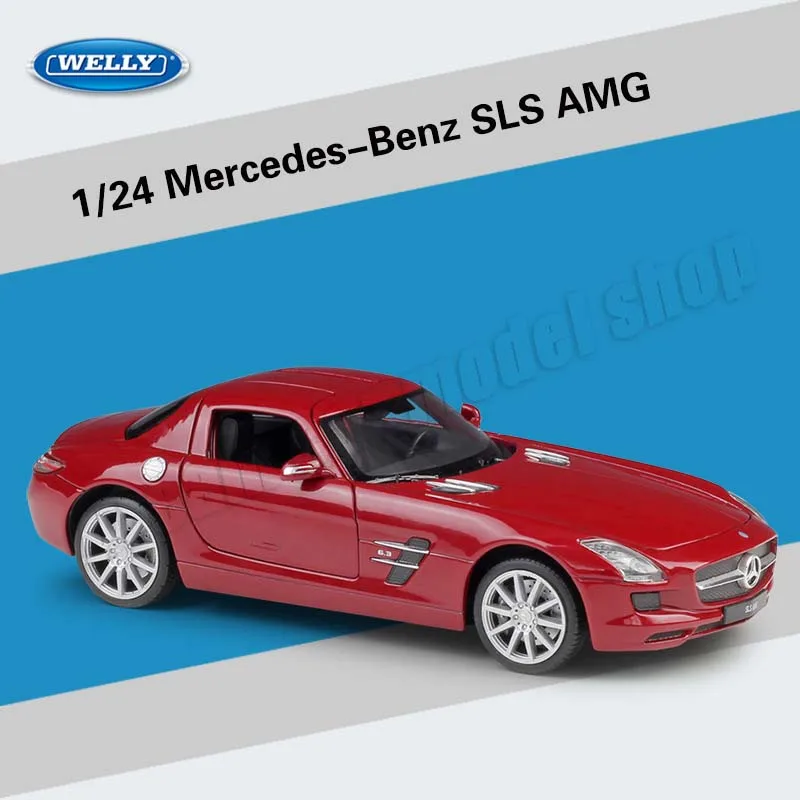 WELLY 1:24 Mercedes-benz 300SL Mercedes-benz SLS AMG Alloy Die-cast Car Model Toys Miniature Car Model Decoration Gift