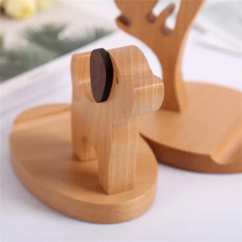 Beech Cell Phone Holder Imported Beech Wood Horse Deer Wooden Lazy Person Mobile Phone Holder Dog Phone Holder Cartoon Funny Ho