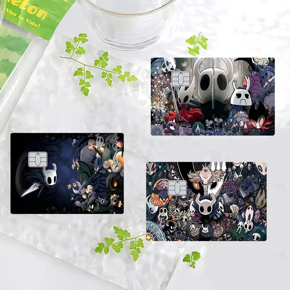 غطاء جلدي لفيلم H-Hollow Knight Anime لبطاقة الائتمان وبطاقة الخصم البنك الأمامية