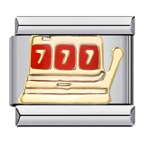 Gemosa nam thời trang poker sòng bài sòng bạc snooker quyến rũ Ý liên kết Caber 9mm trang sức bằng thép không gỉ Vòng đeo tay DIY DIY 10 Đồng hồ sòng bạc bán hàng chính - 3