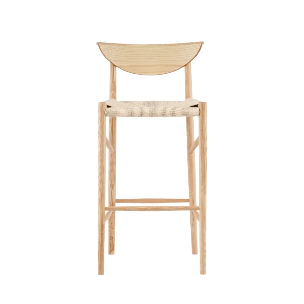 High chair backrest creative solid wood bar stool chaise de bar rotin