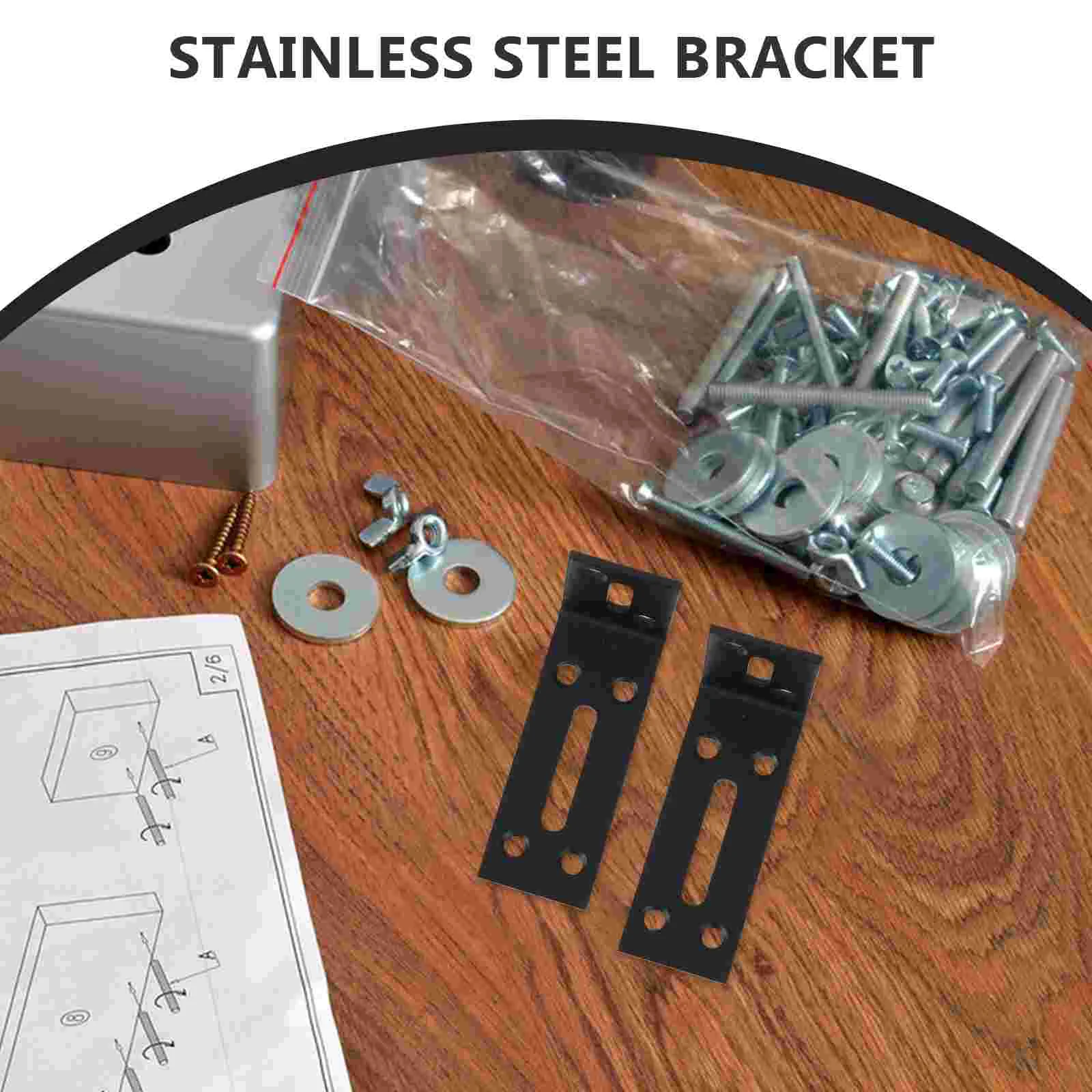 Staffe di supporto per mensola in acciaio inossidabile da 6 pezzi Staffe angolari Montaggio su mensola regolabile per carichi pesanti Hardware di supporto a forma di L destra
