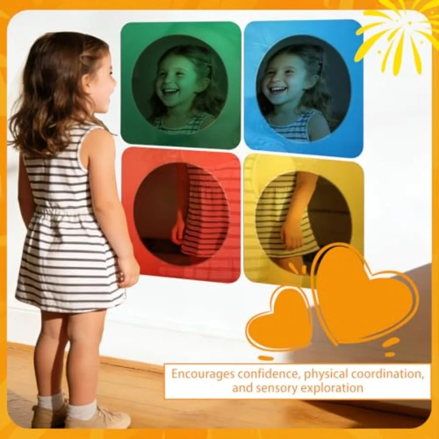 8 Pcs Sensory Wall Mirror, Acrylic Bubble Mirror Christmas Wall Decoration for Sensory Room or Science Classroom, Visual Tactil view 2