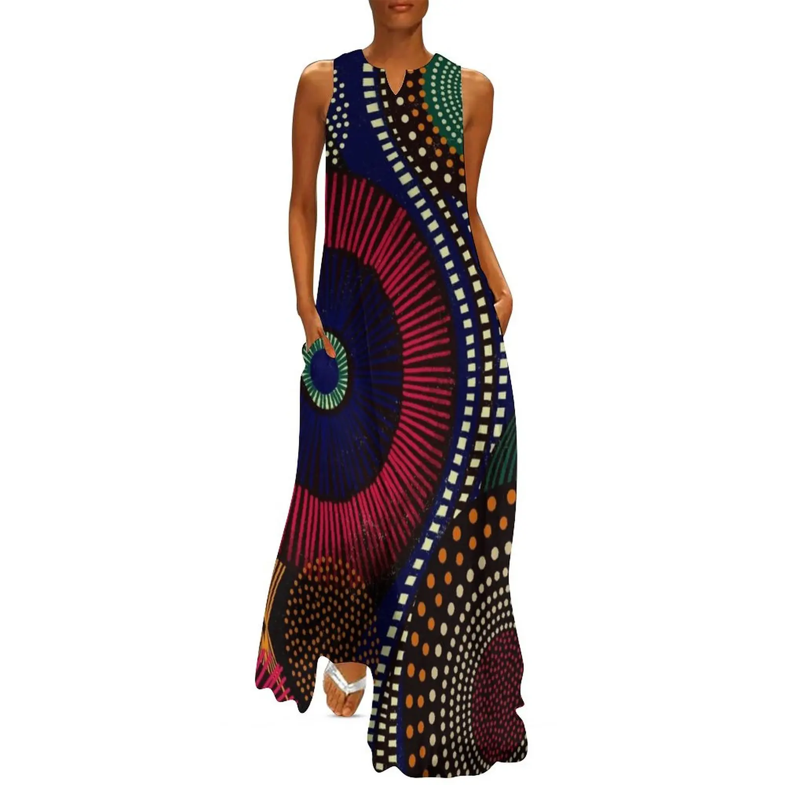 

African Tribal Pattern In Colorful Tone Long Dress women's evening dresses 2025 long sleeve dresses fairy dress Dress