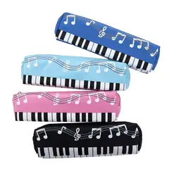 Creative Novelty Student Pencil Case Square Single Layer Oxford Cloth Pen Bag for Girls Boy Musical Note Piano Stationery Pouch