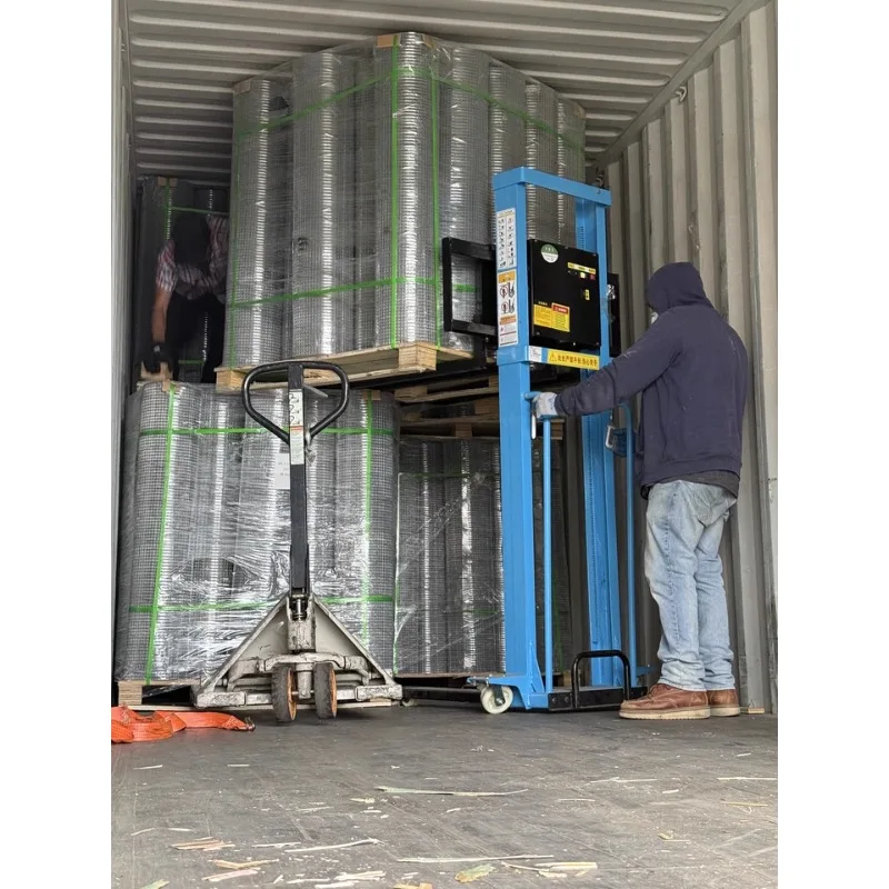 1 Ton Electric Truck-Mounted Forklift, Automatic Portable Self-Lifting Cargo Loader for Van Freight