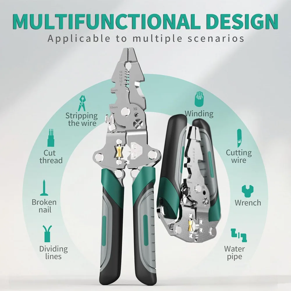 18 In 1 Foldable Wire Stripper,Multifunctional Foldable Wire Stripper Electrical Pliers,For Cutting Pulling Wires Cable Scissors image 3