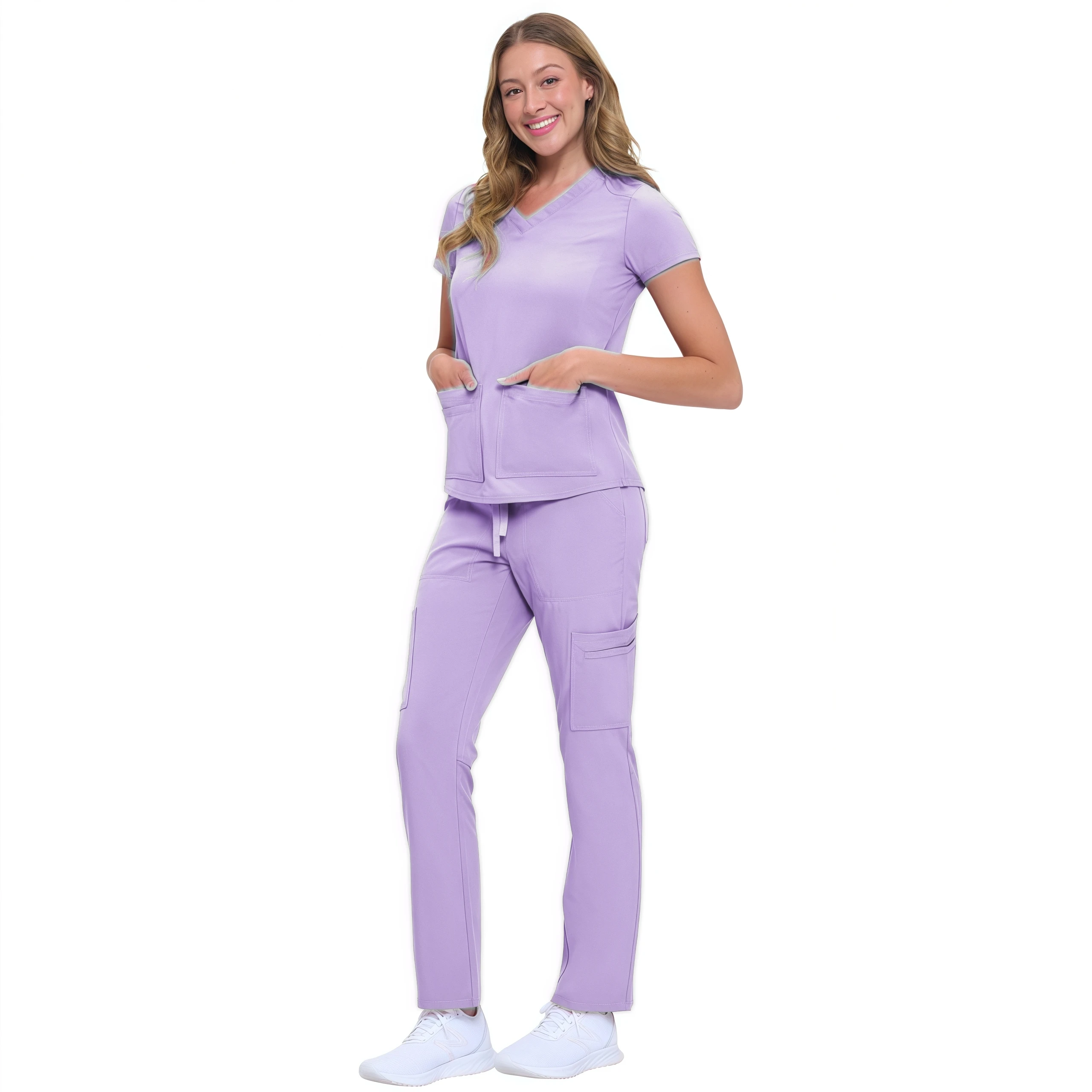 New Women Scrubs Uniform Sets Medical Hospital Dental Clinic Surgical Clothes Doctor Nurse Accessories Beauty Salon Workwear