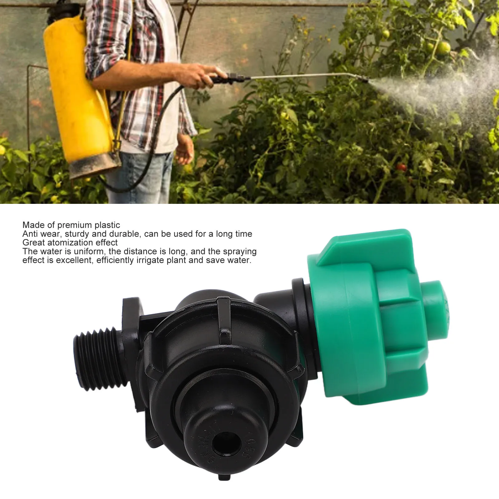 Plant  Machine Nozzle Agricultural Mist Sprayer Nozzle Great Atomization Effect Knob  Plastic Green for Garden