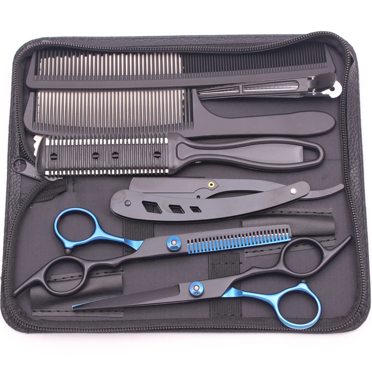 Kappersscharen Japan Roestvrijstalen Haarscharen Paarse Haarknipscharen Barbierszaak Uitdun Scharen Set Kam C1001