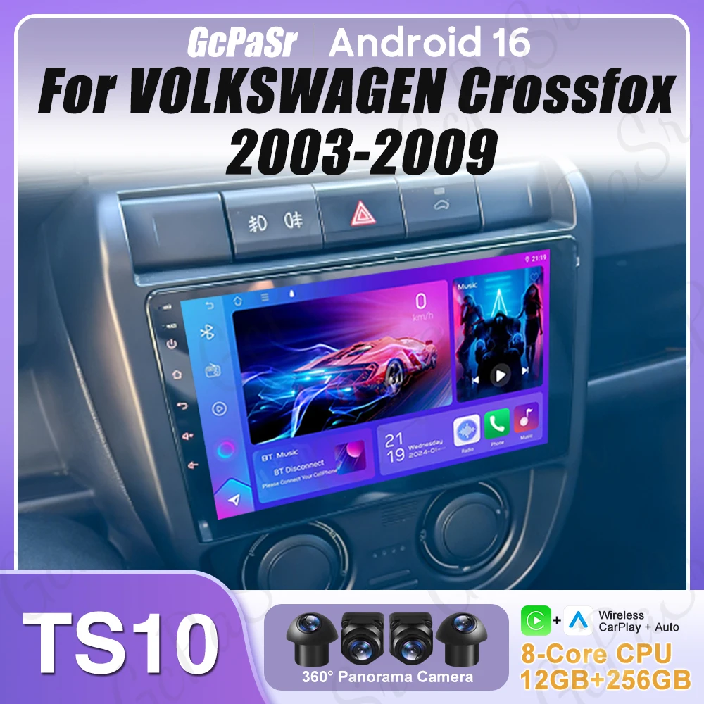 

Android 16 Carplay For VOLKSWAGEN Crossfox 2003-2009 GPS Navigation Display Video Car Radio GPS Car Monitor No 2din DVD Stereo